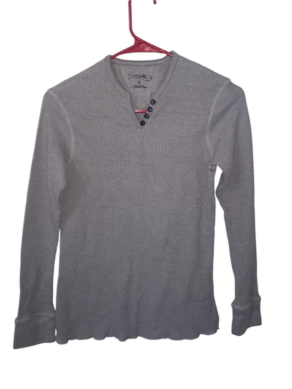 Canyon Guide Outfitters Gray Long-Sleeve Thermal Henley Shirt Womans Small